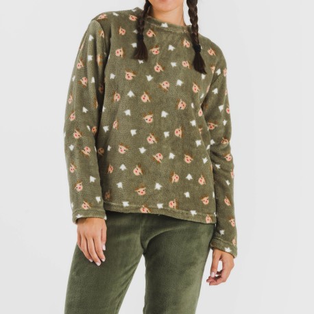 Pijama coral Tatini verde caceria