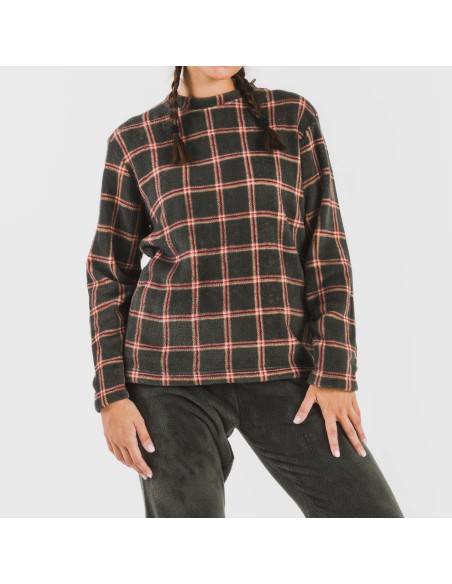 Pijama coral Cuadro Nelby verde caceria