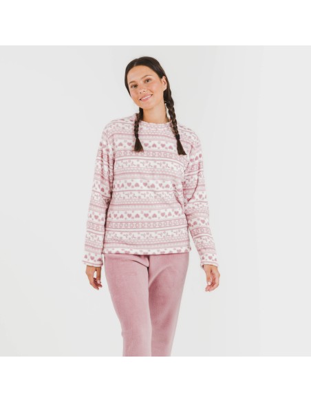Pijama coral Candy malva rosa
