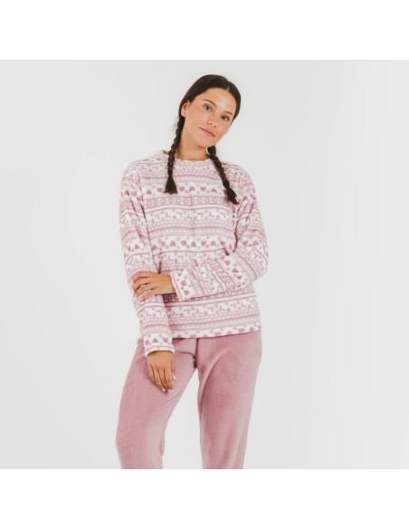 Pijama coral Candy malva rosa