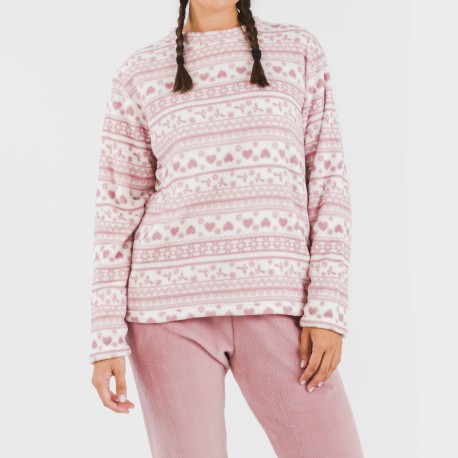 Pijama coral Candy malva rosa