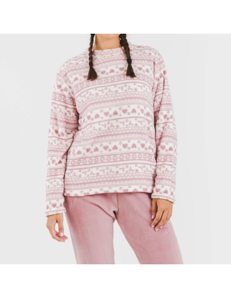 Pijama coral Candy malva rosa