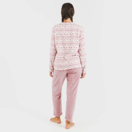 Pijama coral Candy malva rosa