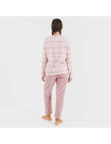 Pijama coral Candy malva rosa