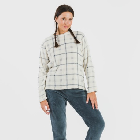 Pijama coral Cuadro Dua azul