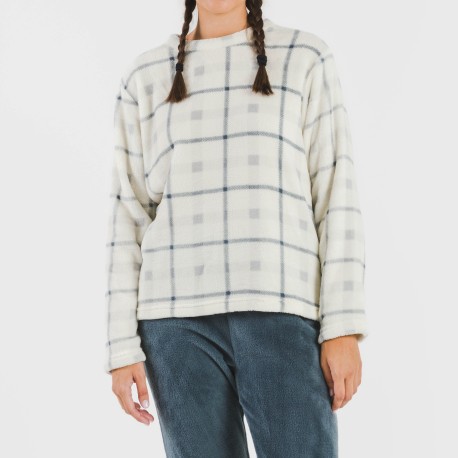 Pijama coral Cuadro Dua azul