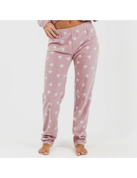 Pijama polar Iconic malva rosa