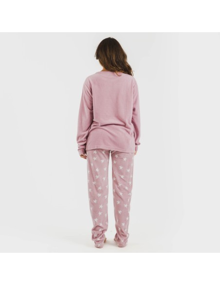 Pijama polar Iconic malva rosa