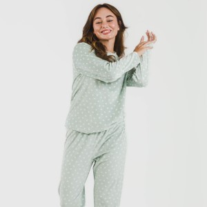 Pijama terciopelo Natalie verde tiffany 2