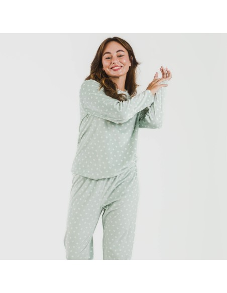 Pijama terciopelo Natalie verde tiffany