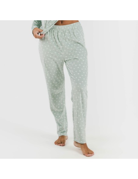 Pijama terciopelo Natalie verde tiffany