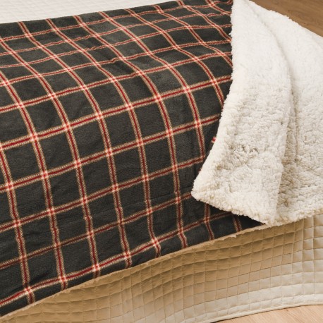 Manta sherpa Cuadro Nelby verde caceria