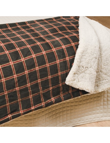 Manta sherpa Cuadro Nelby verde caceria