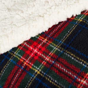 Manta sherpa Cuadro Jairo azul marino 2