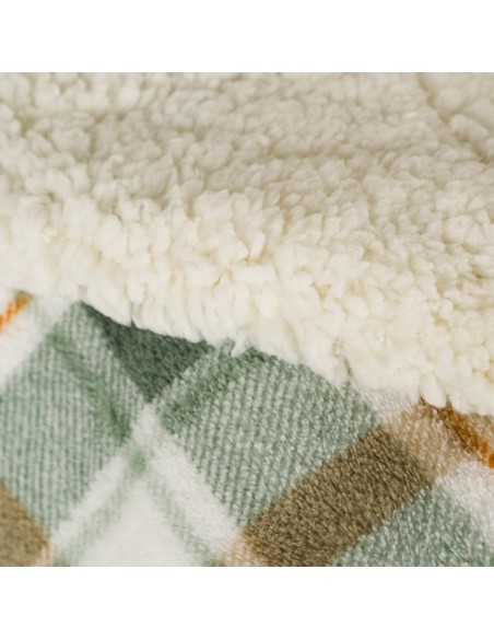 Manta sherpa Cuadro Noric verde