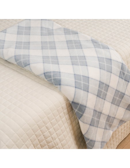 Manta coral Cuadro Guima indigo