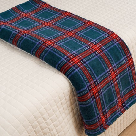 Manta coral Cuadro Bimba verde menta