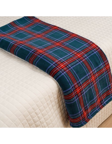 Manta coral Cuadro Bimba verde menta