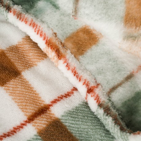 Manta coral Cuadro Noric verde