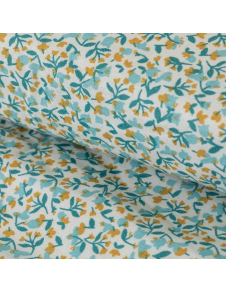 Funda nórdica algodón percal Uriva verde tiffany