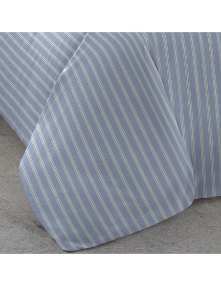 Funda nórdica algodón percal Raya Marsella indigo