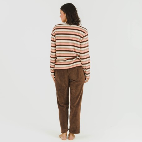 Pijama coral Raya Norma chocolate