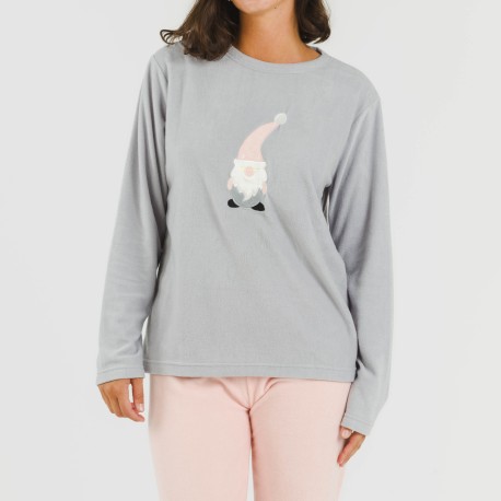 Pijama polar Gnome rosa