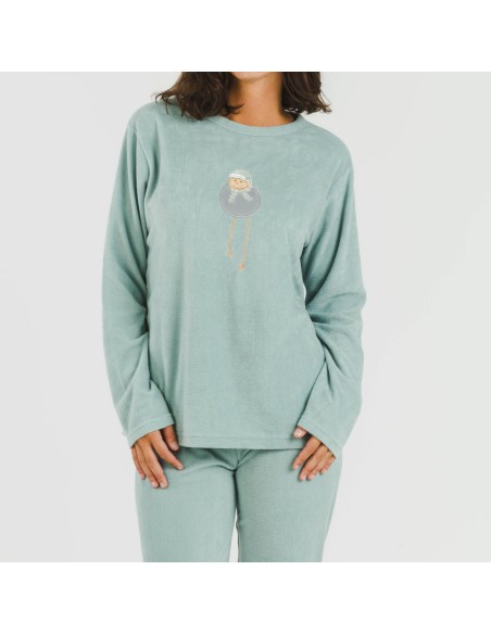 Pijama polar Frosty verde tiffany