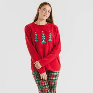 Pijama polar Cuadro Aros burdeos 2