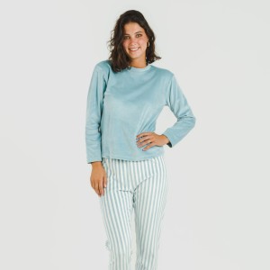 Pijama terciopelo Raya Seasonal agua marina