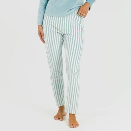 Pijama terciopelo Raya Seasonal agua marina