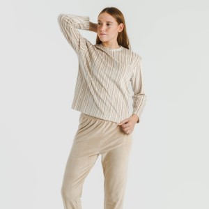 Pijama terciopelo Raya Oli beige