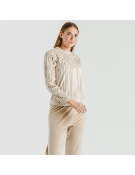 Pijama terciopelo Raya Oli beige
