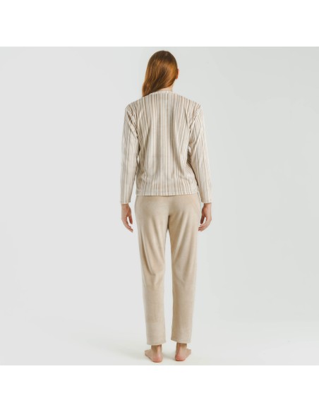 Pijama terciopelo Raya Oli beige