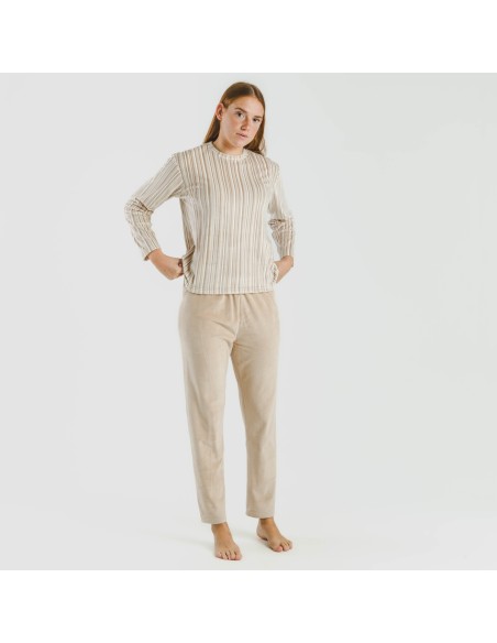 Pijama terciopelo Raya Oli beige