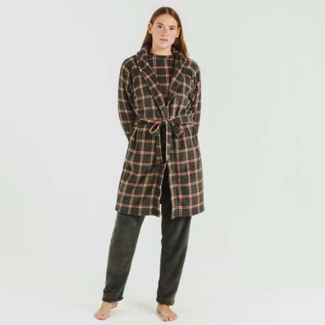 Bata coral Cuadro Nelby verde caceria