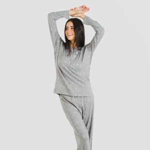 Pijama largo mujer soft Ambarina gris marengo 2