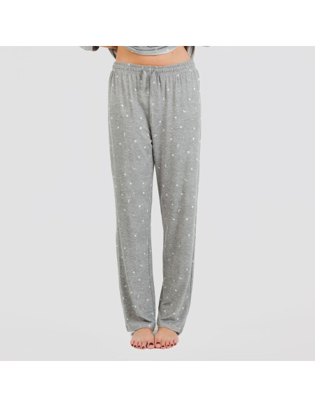 Pijama largo mujer soft Ambarina gris marengo