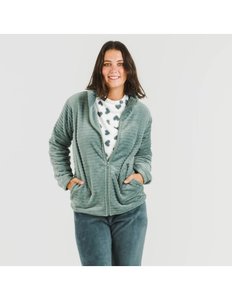 Sudadera terciopelo Raya lisa