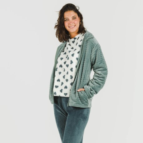 Sudadera terciopelo Raya lisa