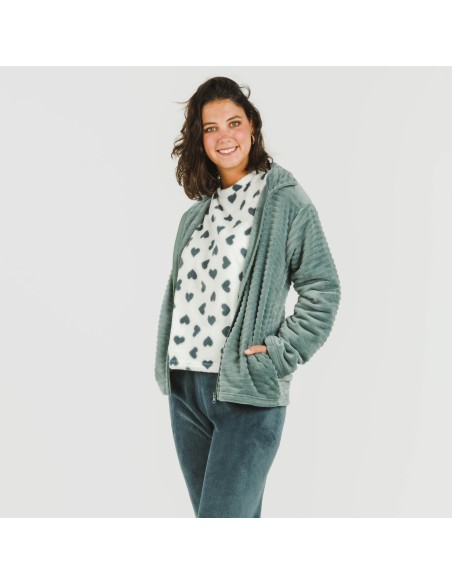 Sudadera terciopelo Raya lisa