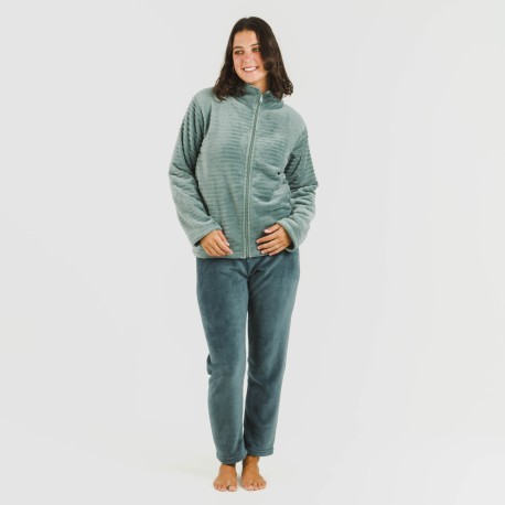 Sudadera terciopelo Raya lisa