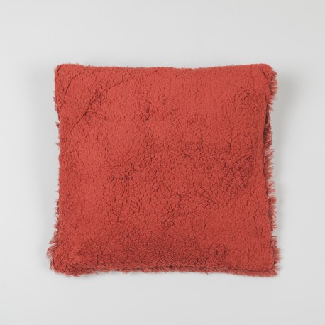 Cojín cuadrante pelo sherpa liso 45x45