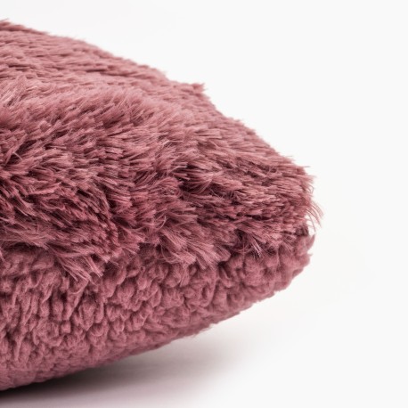 Cojín cuadrante pelo sherpa liso 45x45