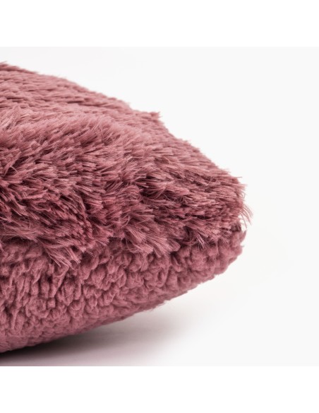 Cojín cuadrante pelo sherpa liso 45x45