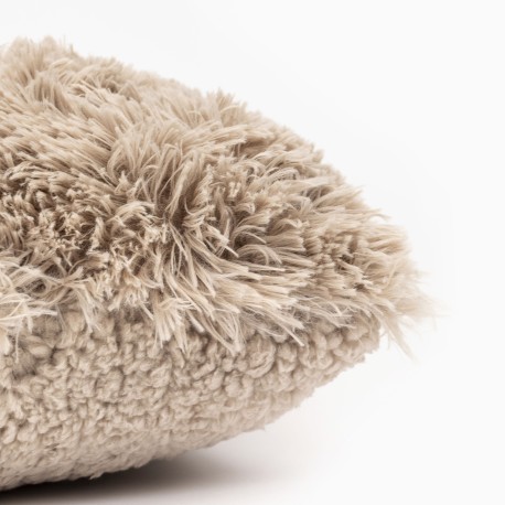 Cojín cuadrante pelo sherpa liso 45x45