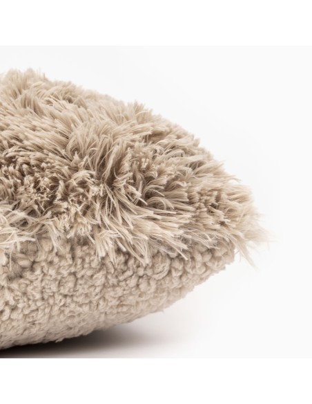 Cojín cuadrante pelo sherpa liso 45x45