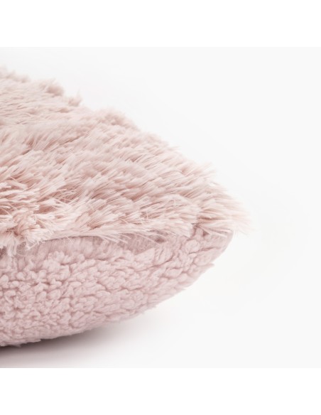 Cojín cuadrante pelo sherpa liso 45x45