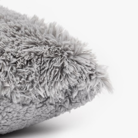 Cojín cuadrante pelo sherpa liso 45x45