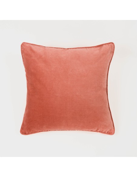 Cojín cuadrante terciopelo algodón liso - funda + relleno